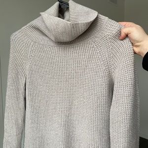 Wilfred grey waffle knit thick turtleneck sweater dress